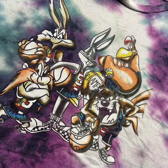 Looney Tunes Tie Dye Basketball T Shirt Bugs Bunny Daffy Duck Large - Picture 2 of 7
